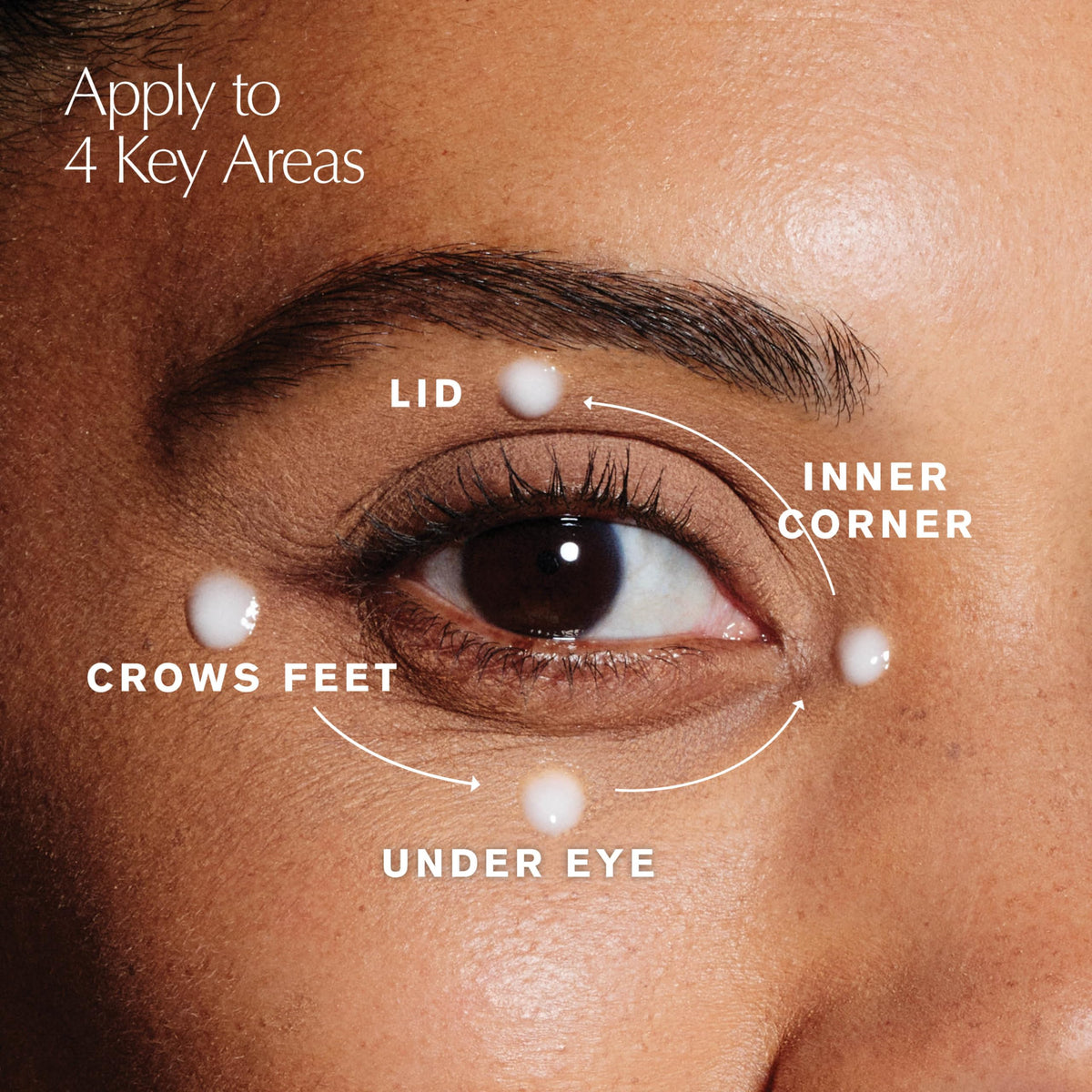 Close-up of Estée Lauder Eye Lift cream texture on a fingertip