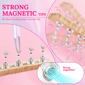 Close-up of ESUOHYM nail brushes in holder