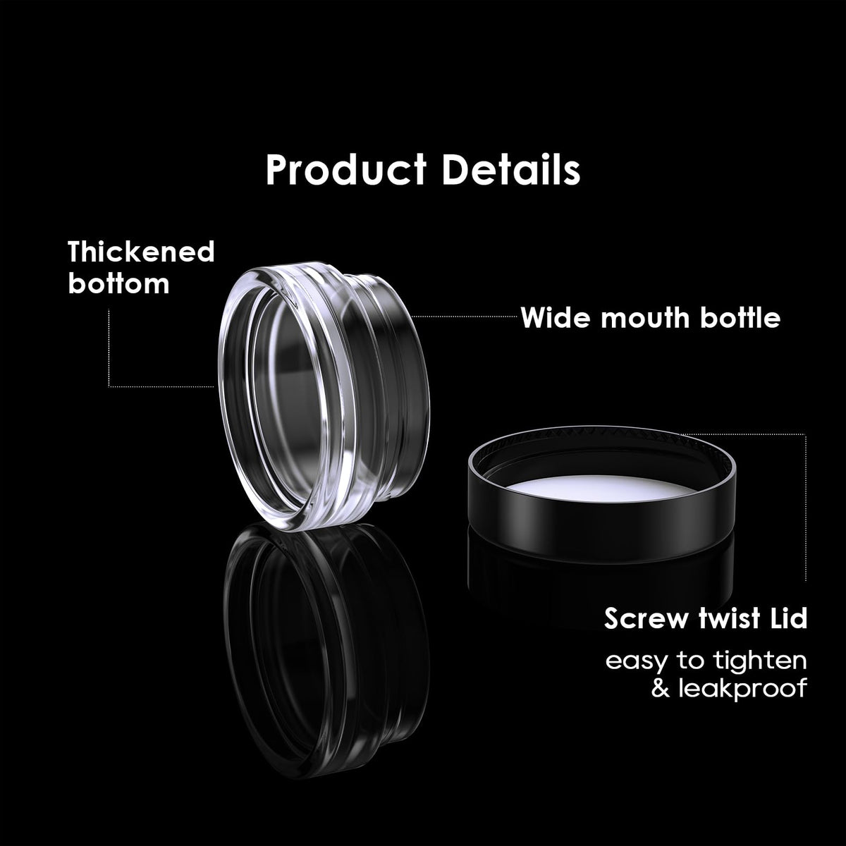 Close-up of Eternal Moment 3g sample container with black lid
