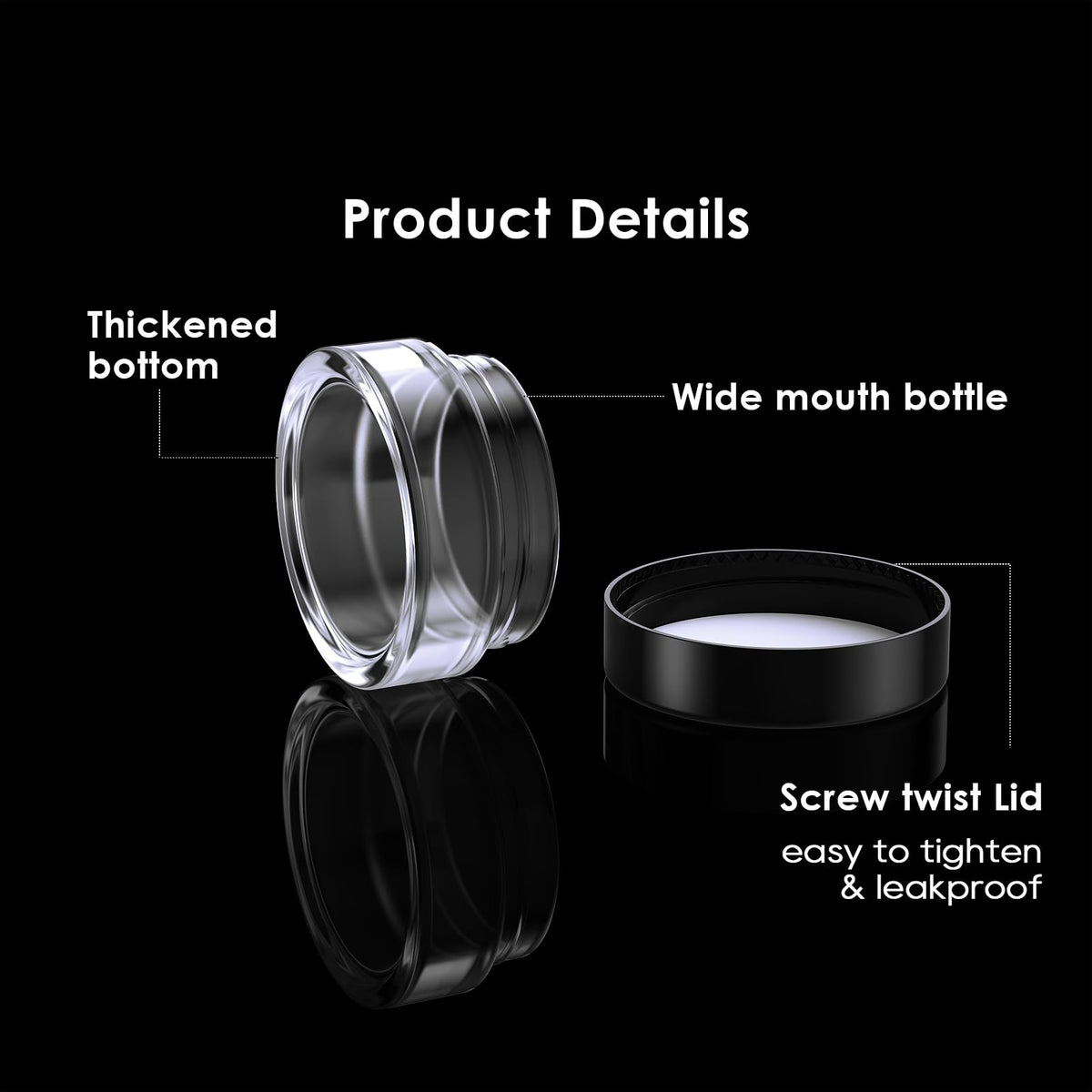 Close-up of Eternal Moment 5g sample jars with labels