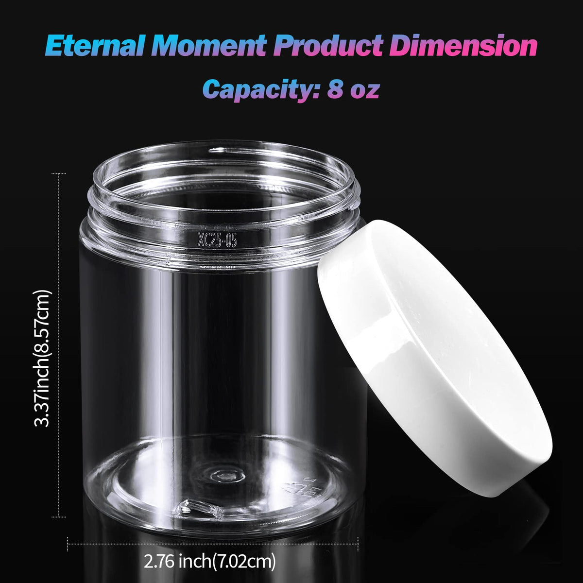 Close-up of Eternal Moment plastic jar lid with foam liner