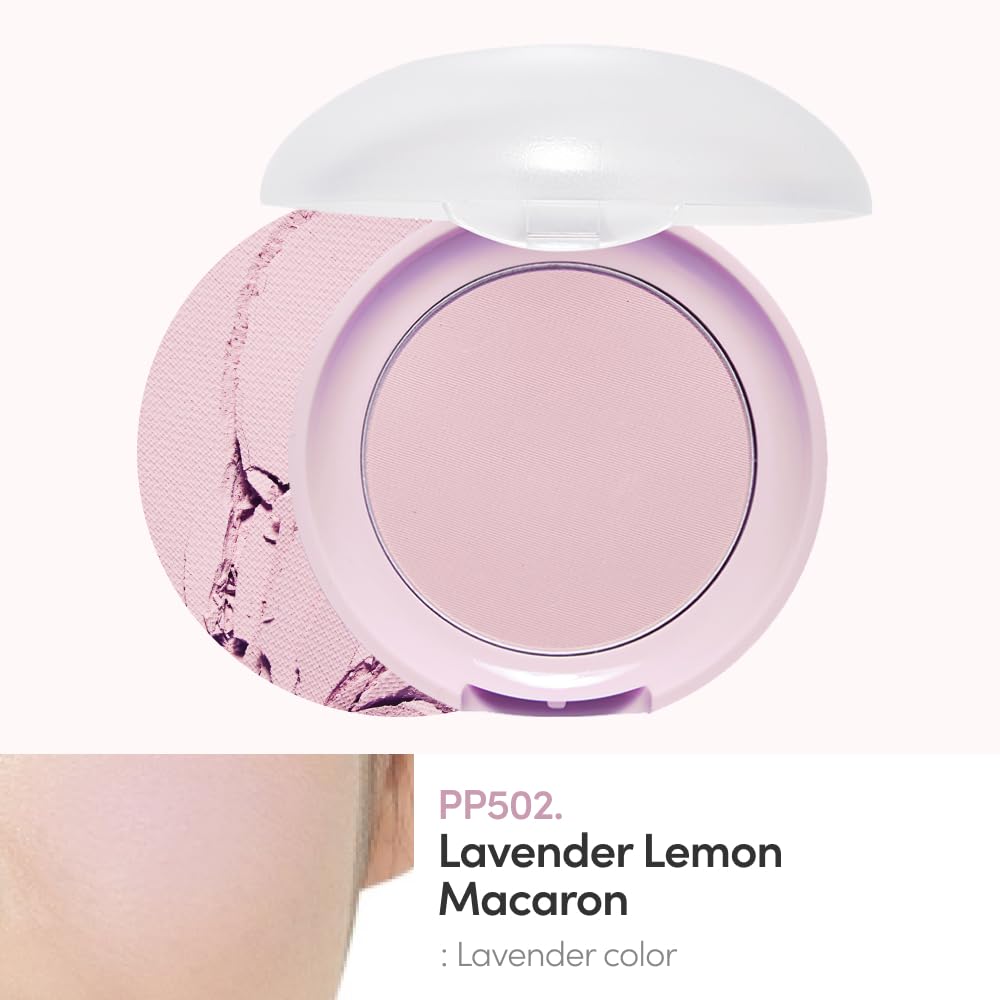 Close-up of ETUDE Lovely Cookie Blusher Lavender Lemon Macaron powder