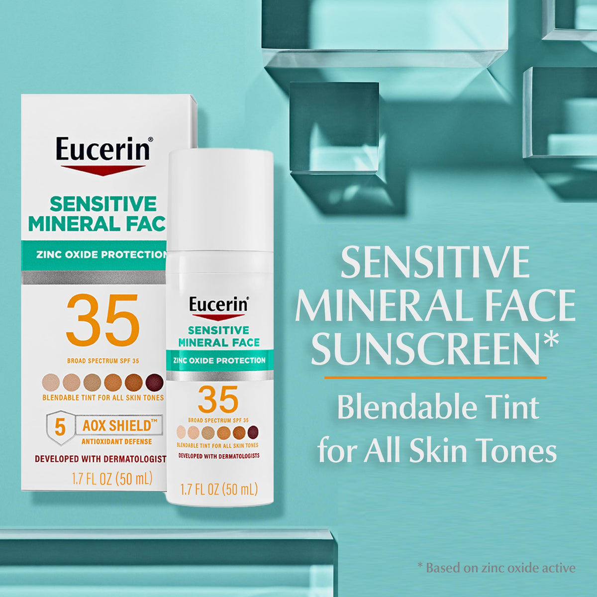 Close-up of Eucerin Tinted Mineral Face Sunscreen SPF 35 texture