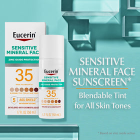 Close-up of Eucerin Tinted Mineral Face Sunscreen SPF 35 texture