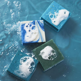 Close-up of Every Man Jack Cold Plunge Body Bar Soap texture