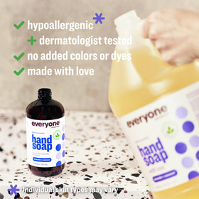 Close-up of Everyone Lavender Coconut Hand Soap ingredients