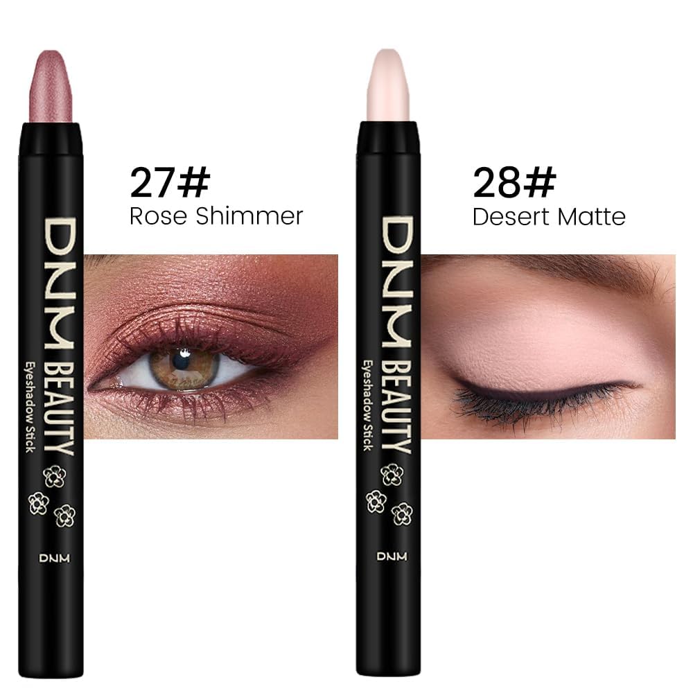 Close-up of evpct Cream Eyeshadow Sticks showing shimmer and matte finishes