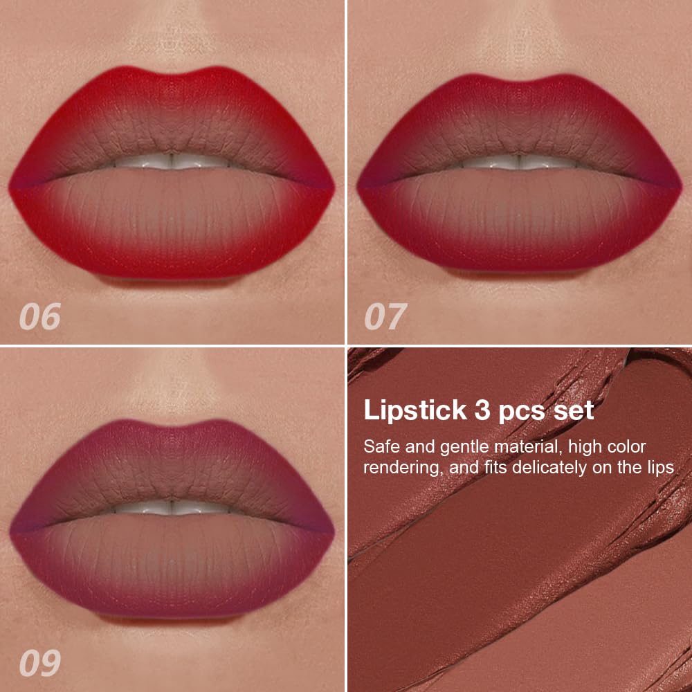 Close-up of evpct creamy lip liner and matte lipstick