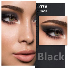 Close-up of evpct Matte Black Eye Shadow Palette showing rich pigments