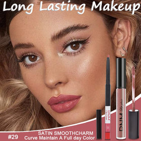 Close-up of evpct matte liquid lipstick in brown shade