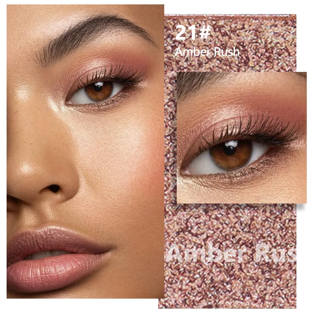 Close-up of evpct Rose Gold Eyeshadow Palette shimmer shades