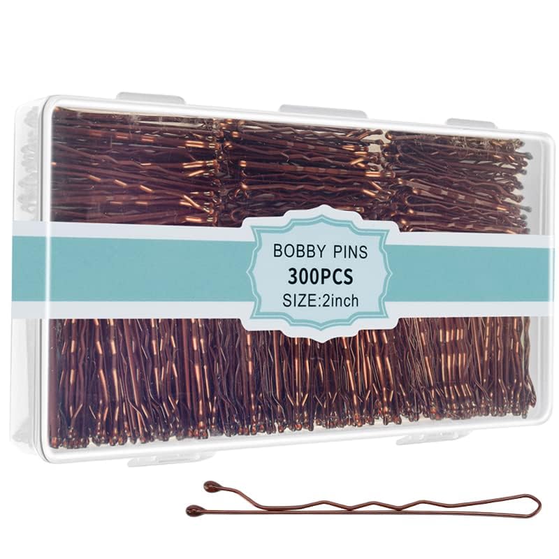 Close-up of EWAGOA brown hair pins showing rubber ends