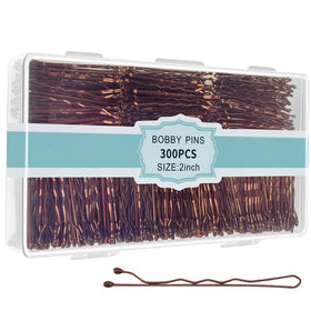 Close-up of EWAGOA brown hair pins showing rubber ends