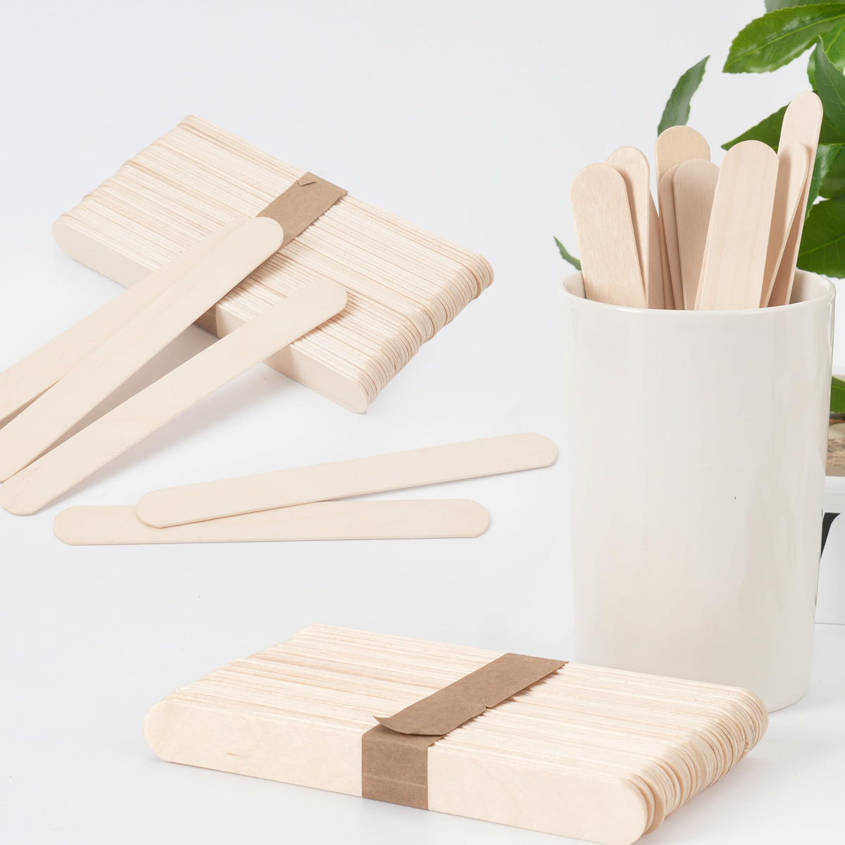 Close-up of EWVVSS wooden wax sticks showing smooth surface