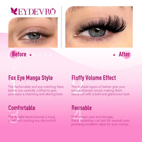 Close-up of EYDEVRO Fluffy D Curl Faux Mink Lashes