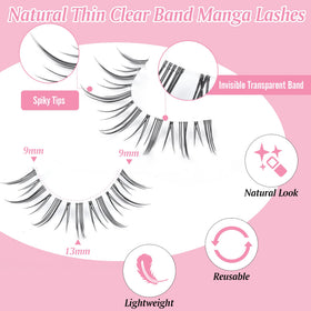 Close-up of EYDEVRO Manga Lashes clear band detail