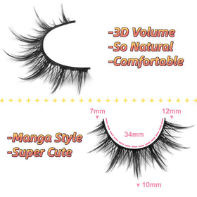 Close-up of EYDEVRO Manga Lashes showing individual clusters