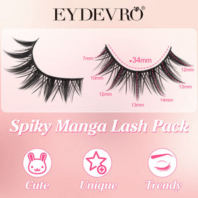 Close-up of EYDEVRO Manga Lashes showing spiky clusters