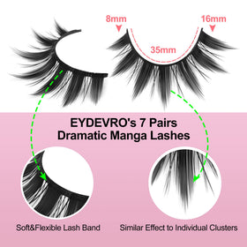 Close-up of EYDEVRO spiky false eyelashes in pink packaging