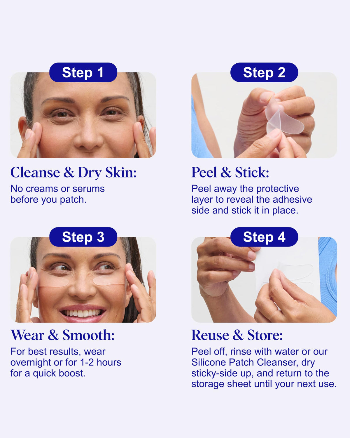 Close-up of Eye Wrinkle Patch in use