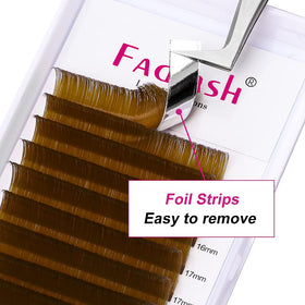 Close-up of FADLASH Easy Fan Lash Extensions 0.07 D Curl Brown