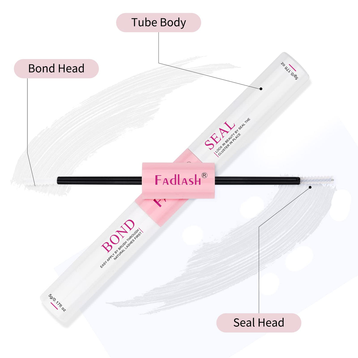 Close-up of FADLASH Lash Bond and Seal 10ml nozzle
