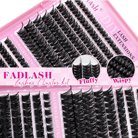 Close-up of FADLASH Lash Clusters 100D density