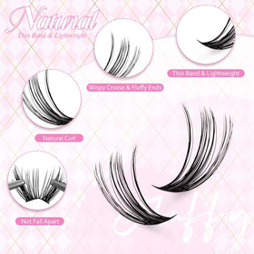 Close-up of FADLASH Lash Clusters 8-16mm D Curl