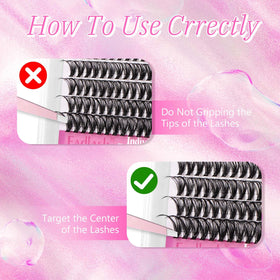 Close-up of FADLASH lash clusters on a strip