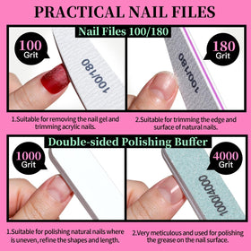 Close-up of Fandamei nail files 100/180 grit in the nail care kit