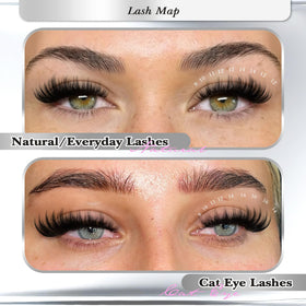Close-up of FANXITON lash clusters in various lengths