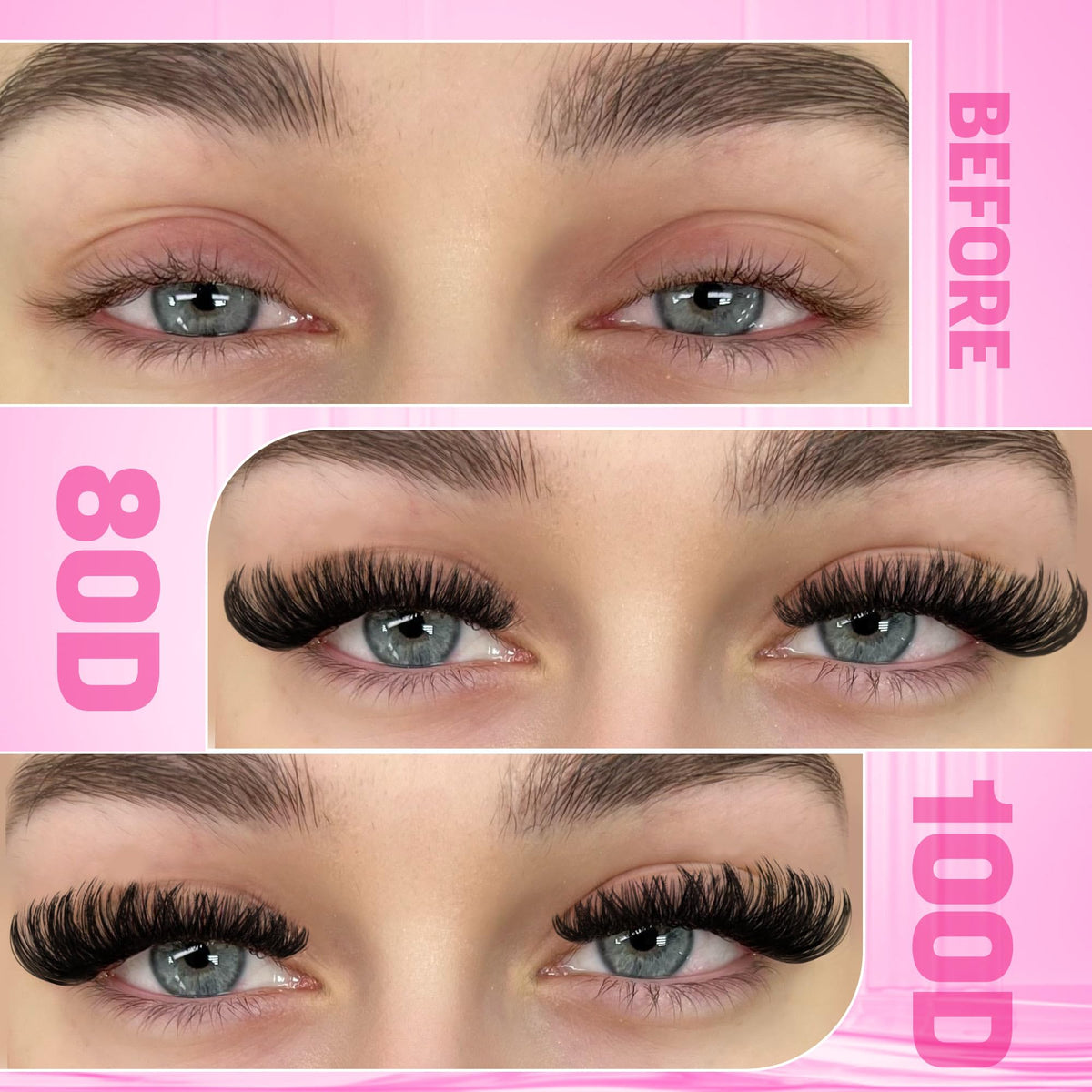 Close-up of FANXITON lash clusters showing matte finish