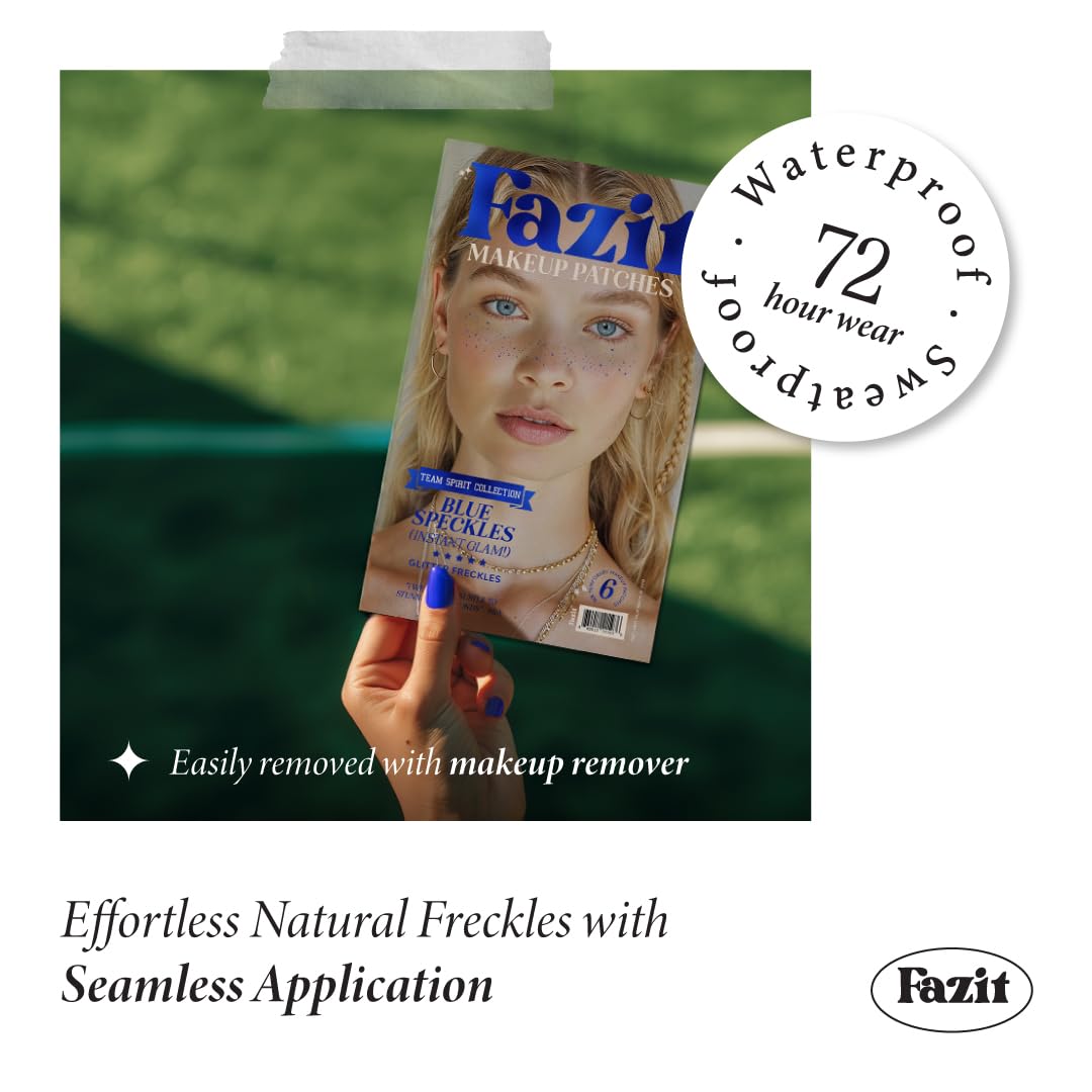 Close-up of Fazit Glitter Freckle Makeup Patches with sparkling effect