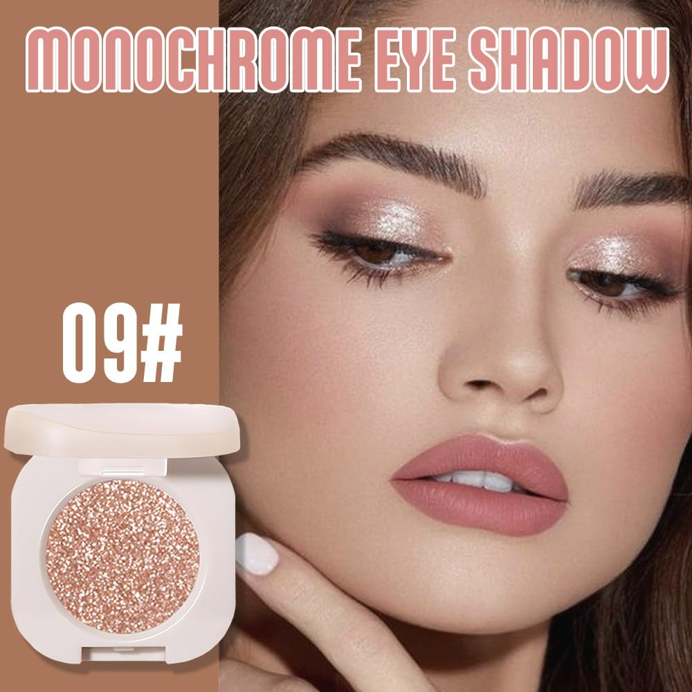 Close-up of FeiCuiYun eyeshadow palette with light brown and pearl white shades