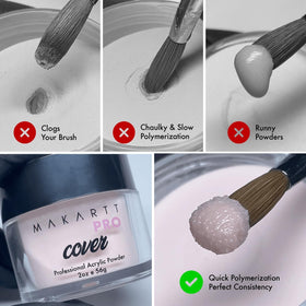 Close-up of finished nails using MakarttPro acrylic powder