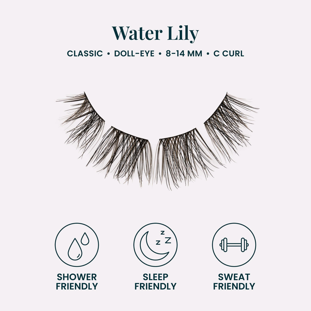 Close-up of FlutterHabit Underlash Extensions clusters