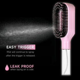 Close-up of FlyLanyards Misting Detangling Hair Brush bristles