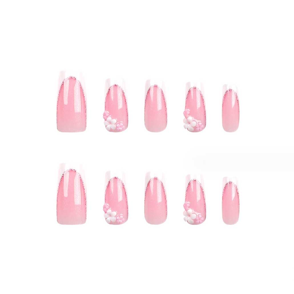 Close-up of Foccna press on nails with glue sticker
