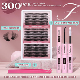 Close-up of Focipeysa lash clusters showing different lengths