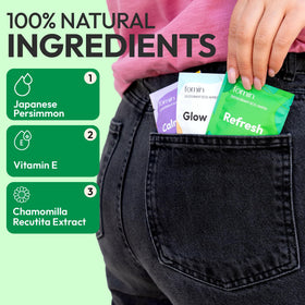 Close-up of FOMIN Travel Deodorant Wipes with Vitamin E and aloe vera
