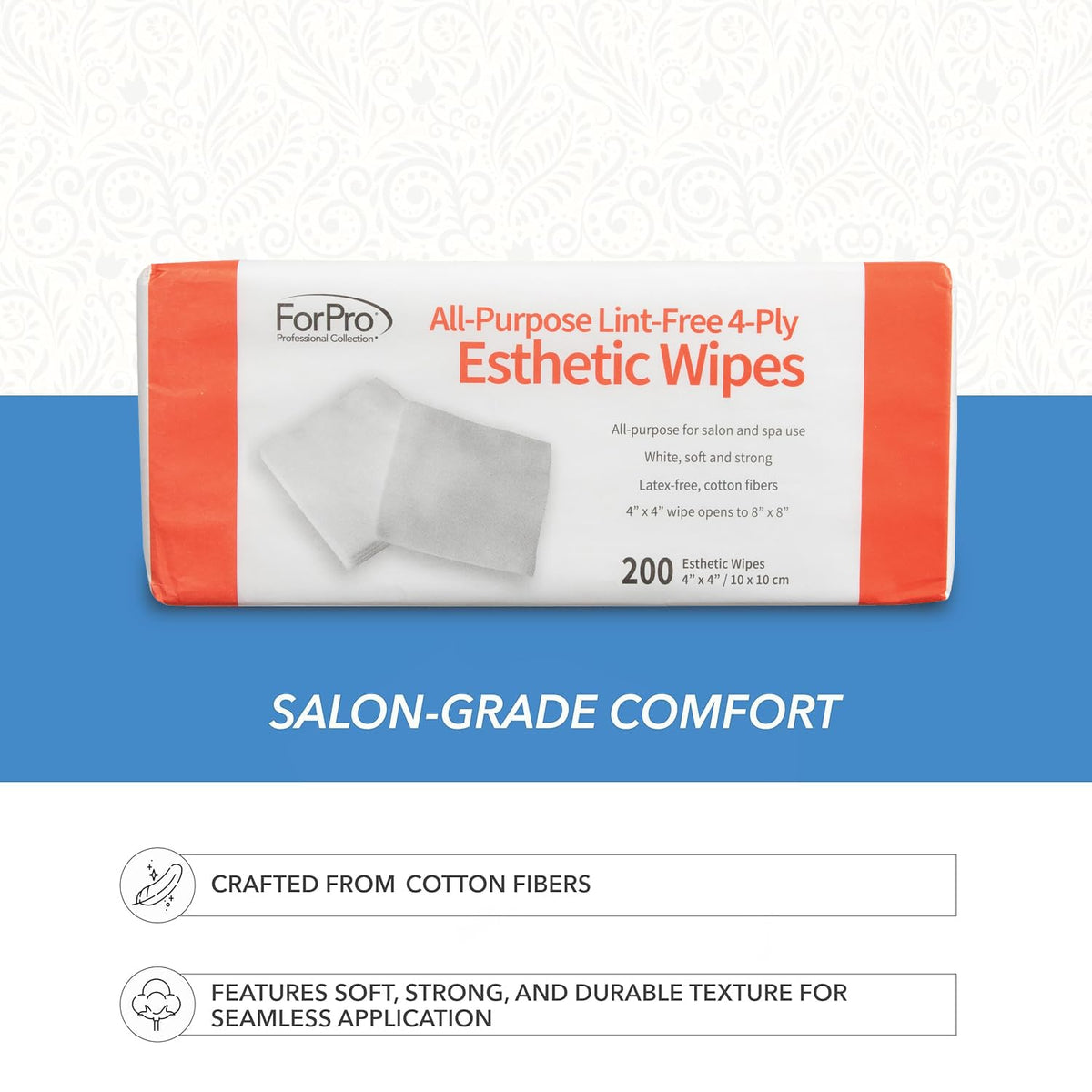 Close-up of ForPro Lint-Free Esthetic Wipes showing texture