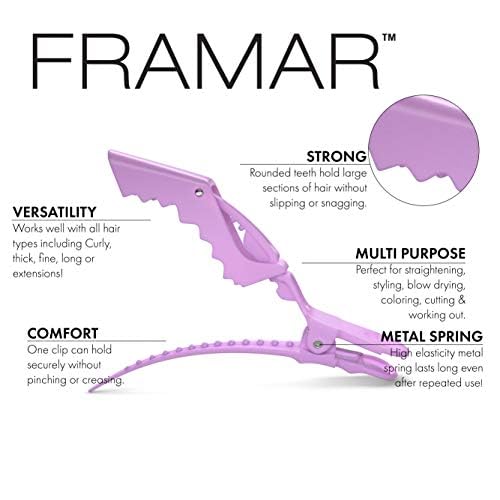 Close-up of FRAMAR Pastel Alligator Hair Clip showing high elasticity metal spring