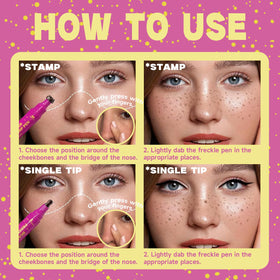 Close-up of freckle application on skin using Beauty Glazed pen