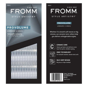 Close-up of Fromm ProVolume hair rollers showing self-grip design