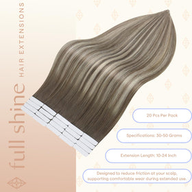 Close-up of Fshine Tape In Hair Extensions texture
