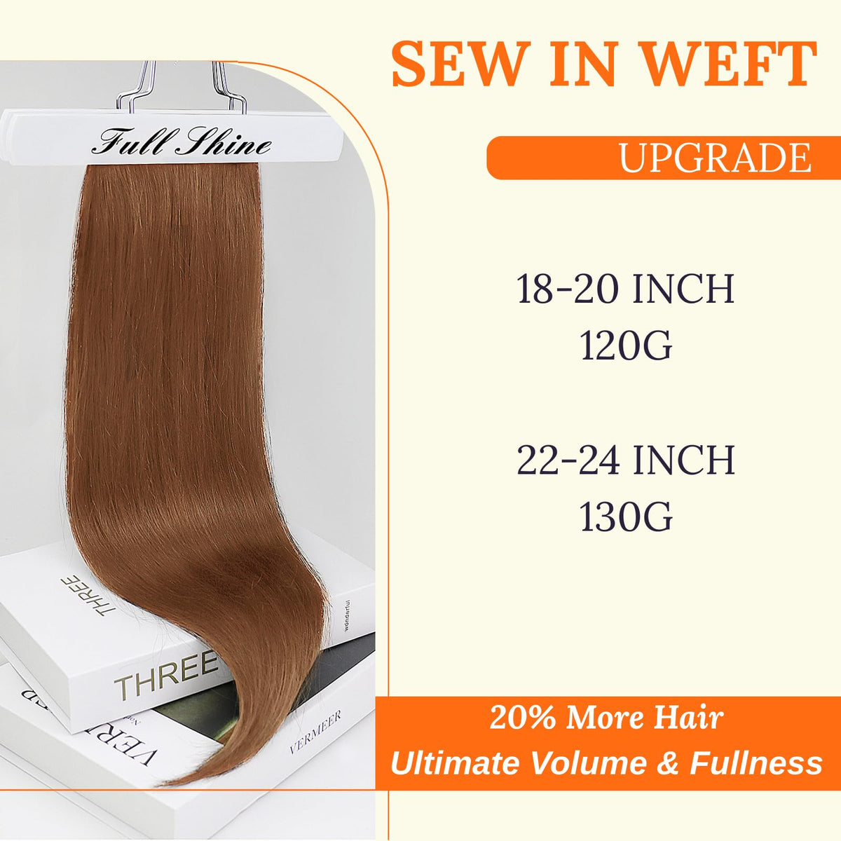 Close-up of Full Shine 20 Inch hair extensions showing texture
