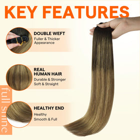 Close-up of Full Shine 22 Inch Hair Extensions texture
