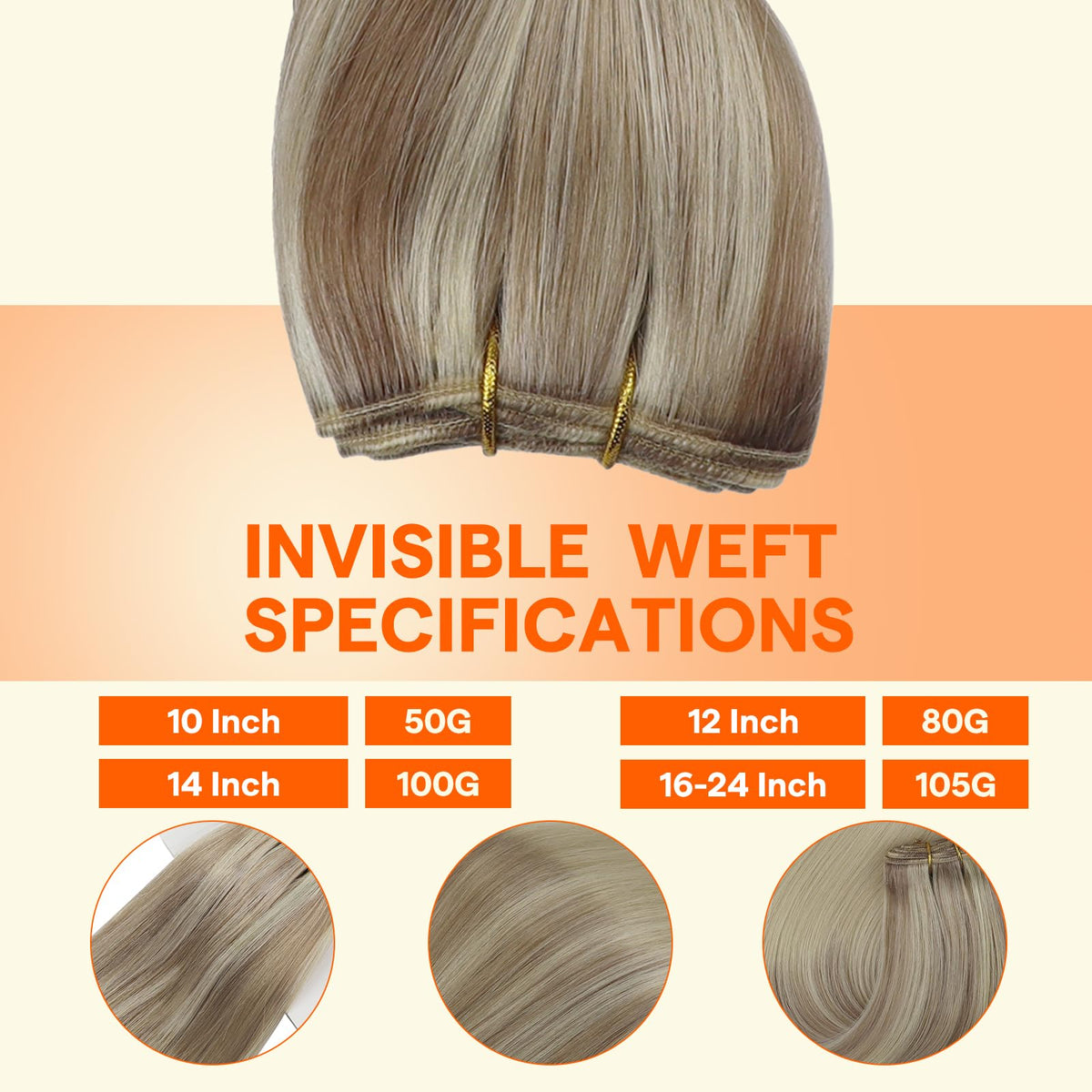Close-up of Full Shine 22 Inch Weft Hair Extensions texture