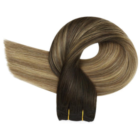 Close-up of Full Shine 24 Inch Machine Weft Hair Extensions texture