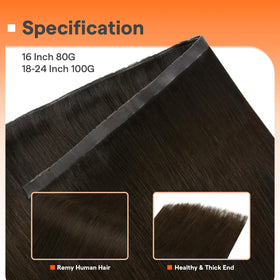 Close-up of Full Shine Butterfly Weft Hair Extensions texture